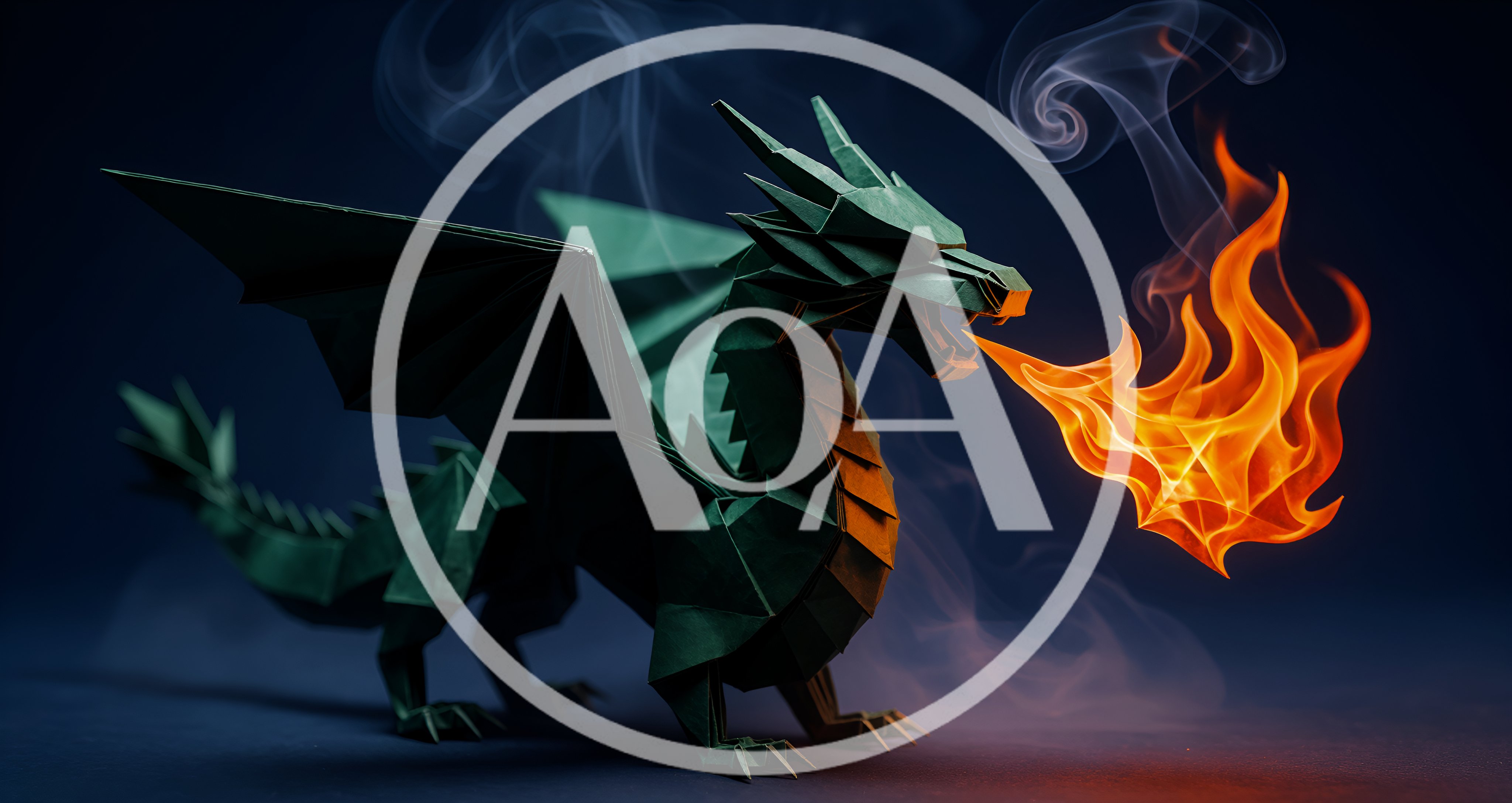 Origami Dragon Breathing Fire With Smoke Effects