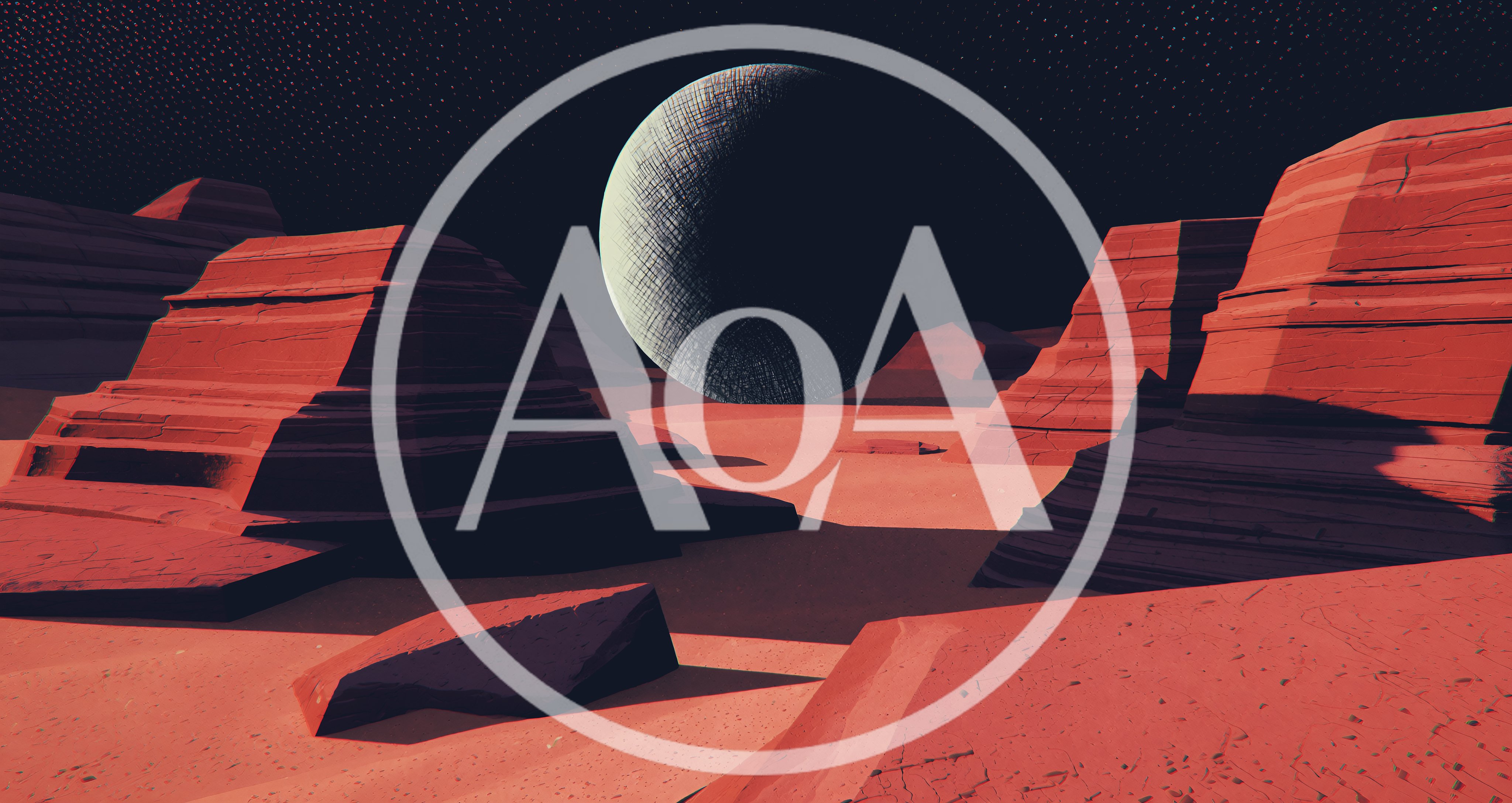 Surreal Alien Desert Landscape With Large Spherical Object