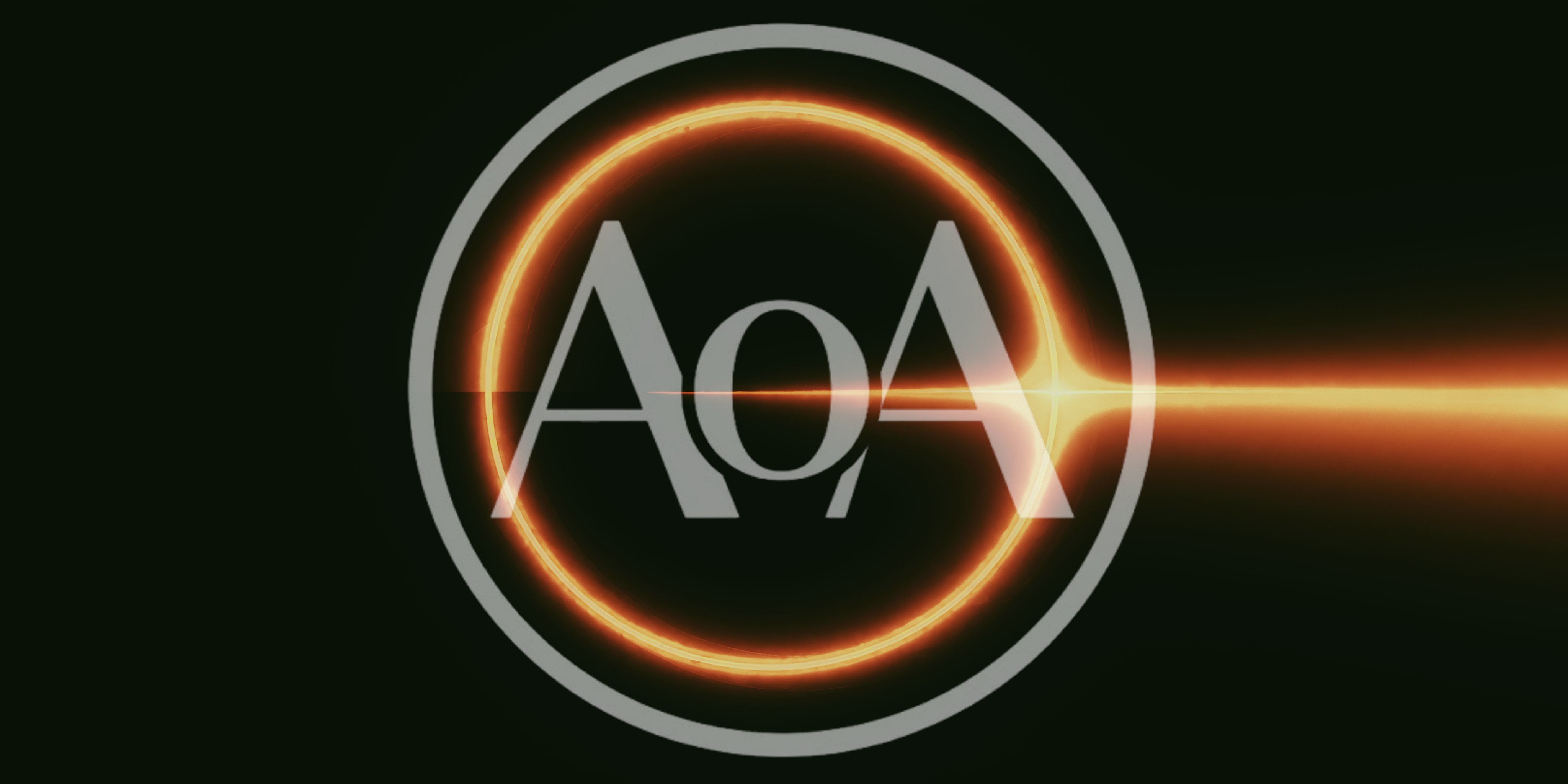 Abstract Glowing Orange Ring With Horizontal Light Beam