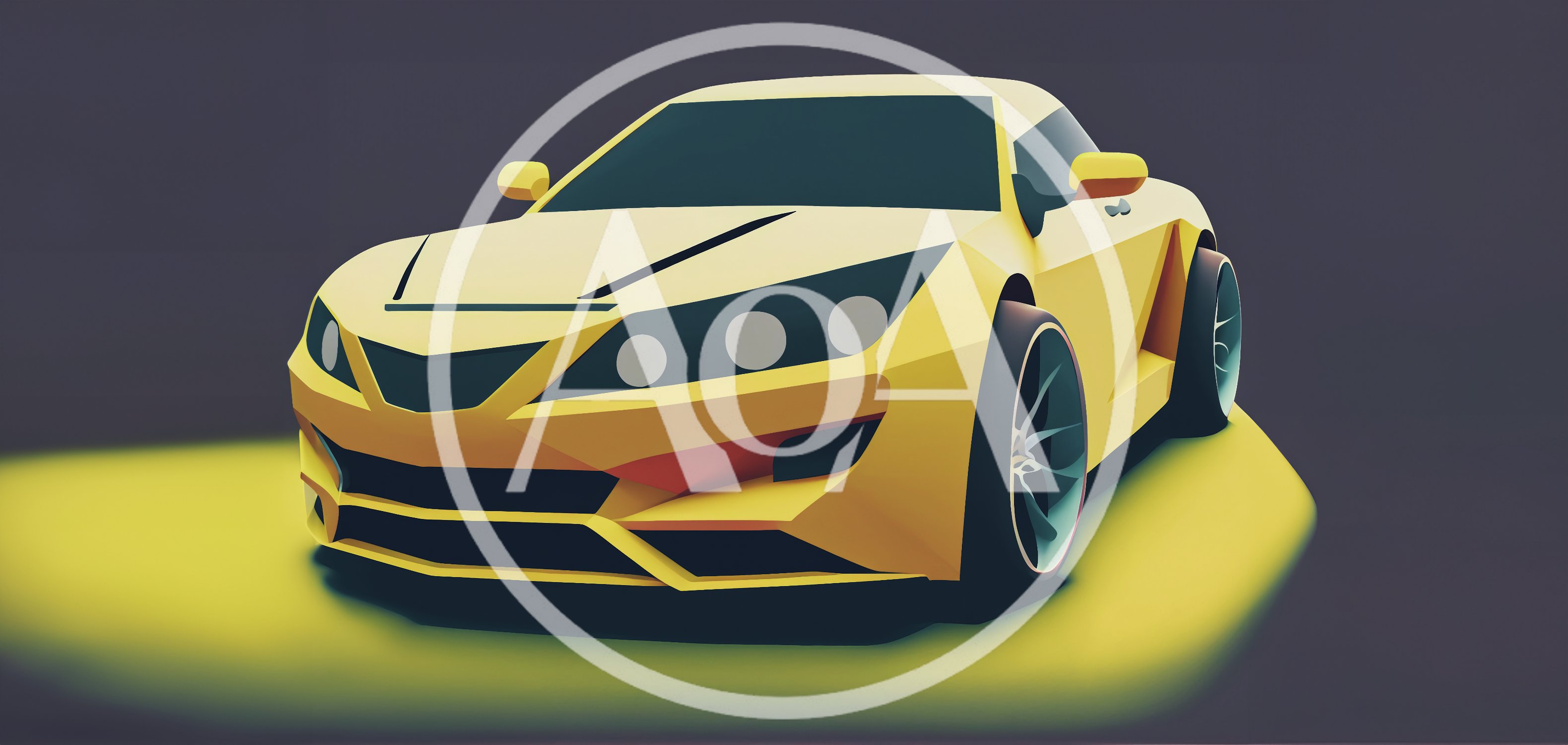 Low Poly Yellow Sports Car Concept