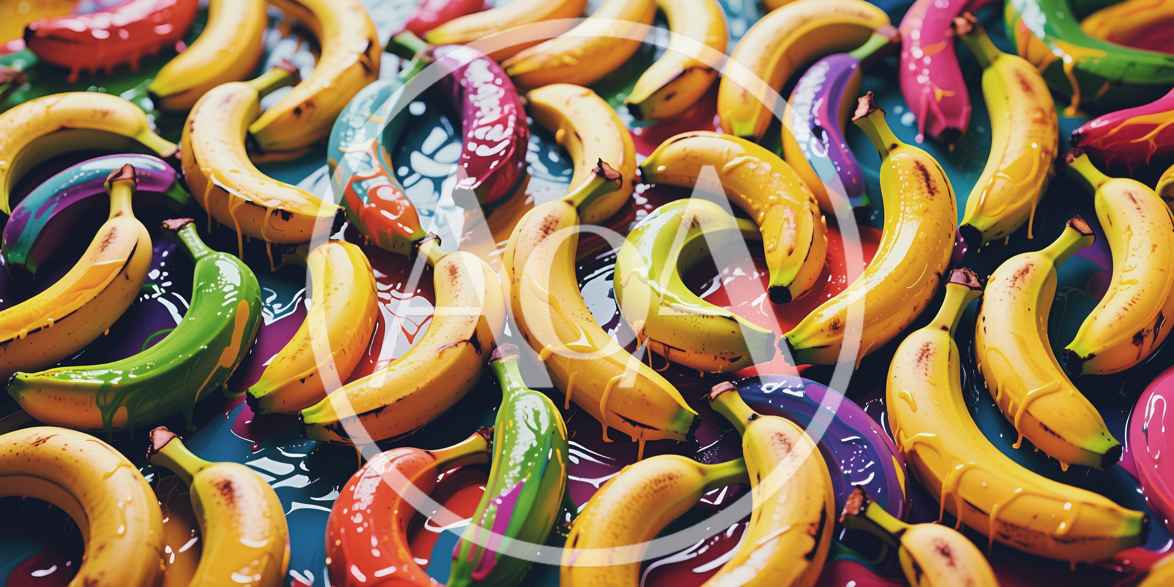 Colorful Bananas Coated In Vibrant Liquid Paint