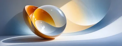 Abstract 3D Spherical Sculpture With Smooth Curves