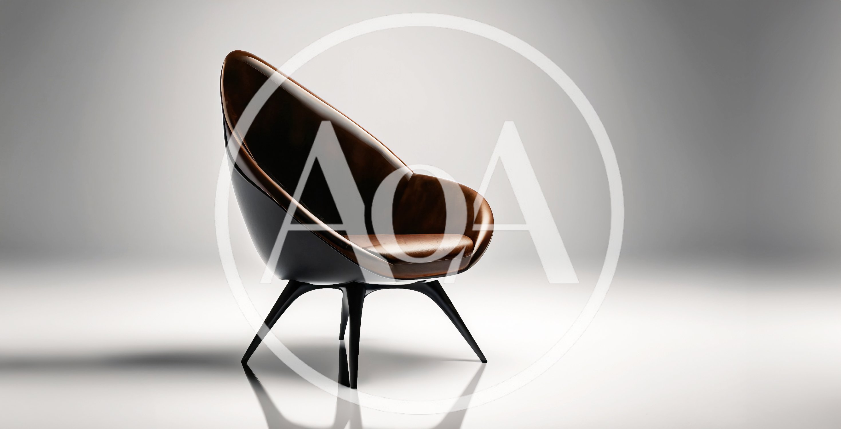 Modern Designer Leather Armchair on White Background