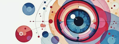 Abstract Geometric Eye Illustration With Watercolor Textures