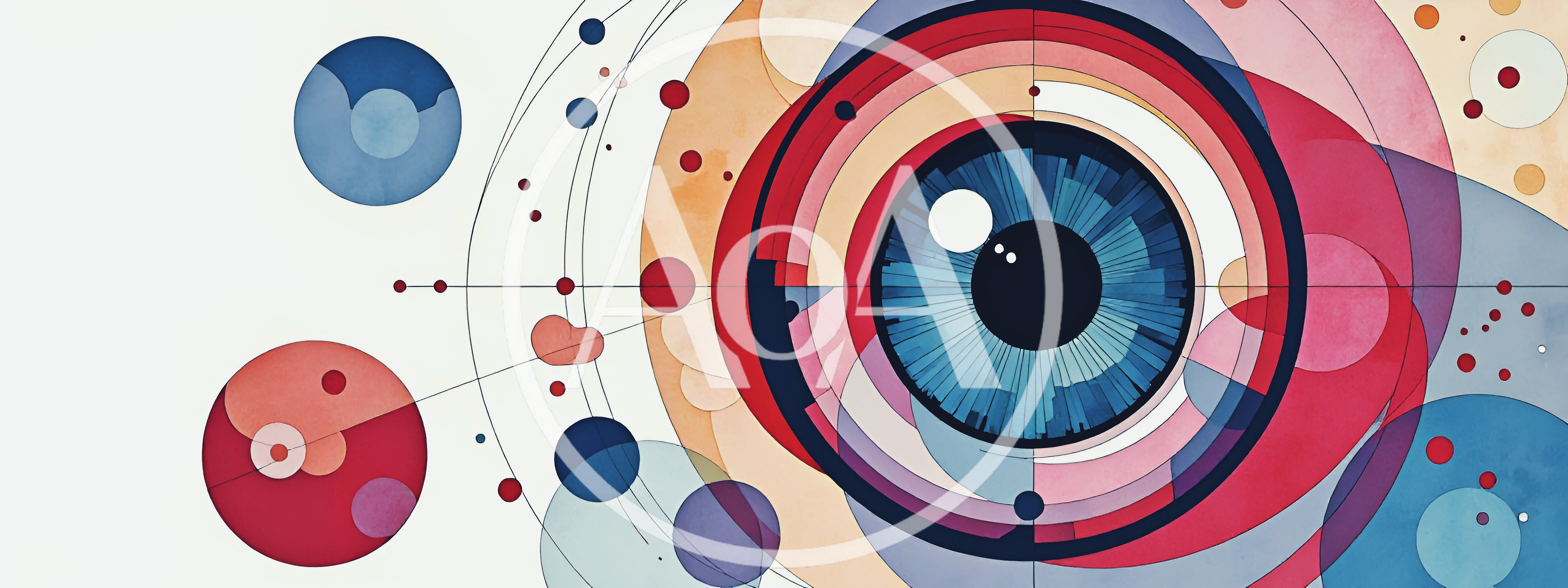 Abstract Geometric Eye Illustration With Watercolor Textures
