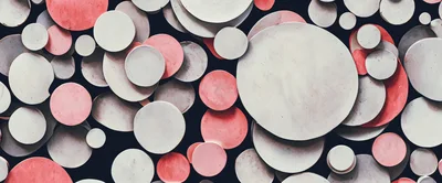 Abstract Background Of Overlapping Pink And White Circles