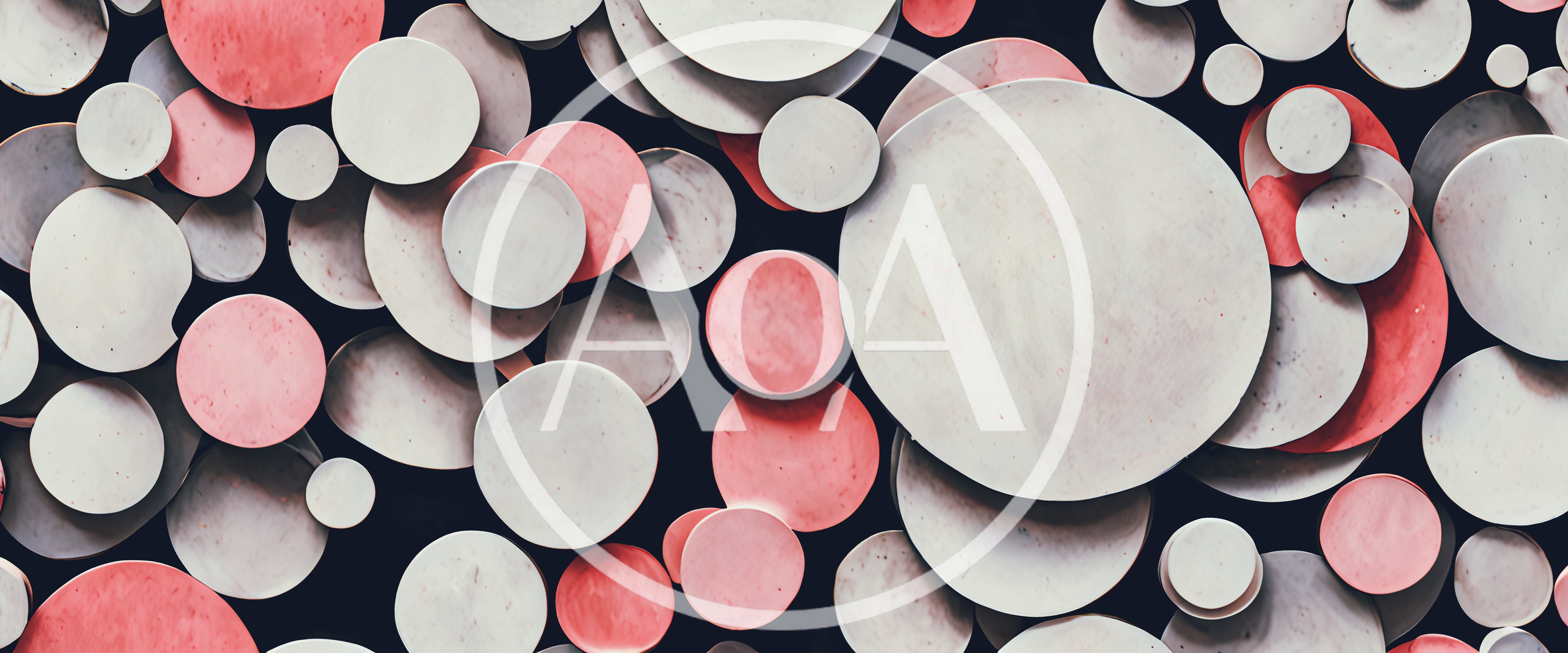 Abstract Background Of Overlapping Pink And White Circles