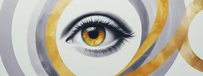 Artistic Illustration Of A Human Eye With Golden Iris