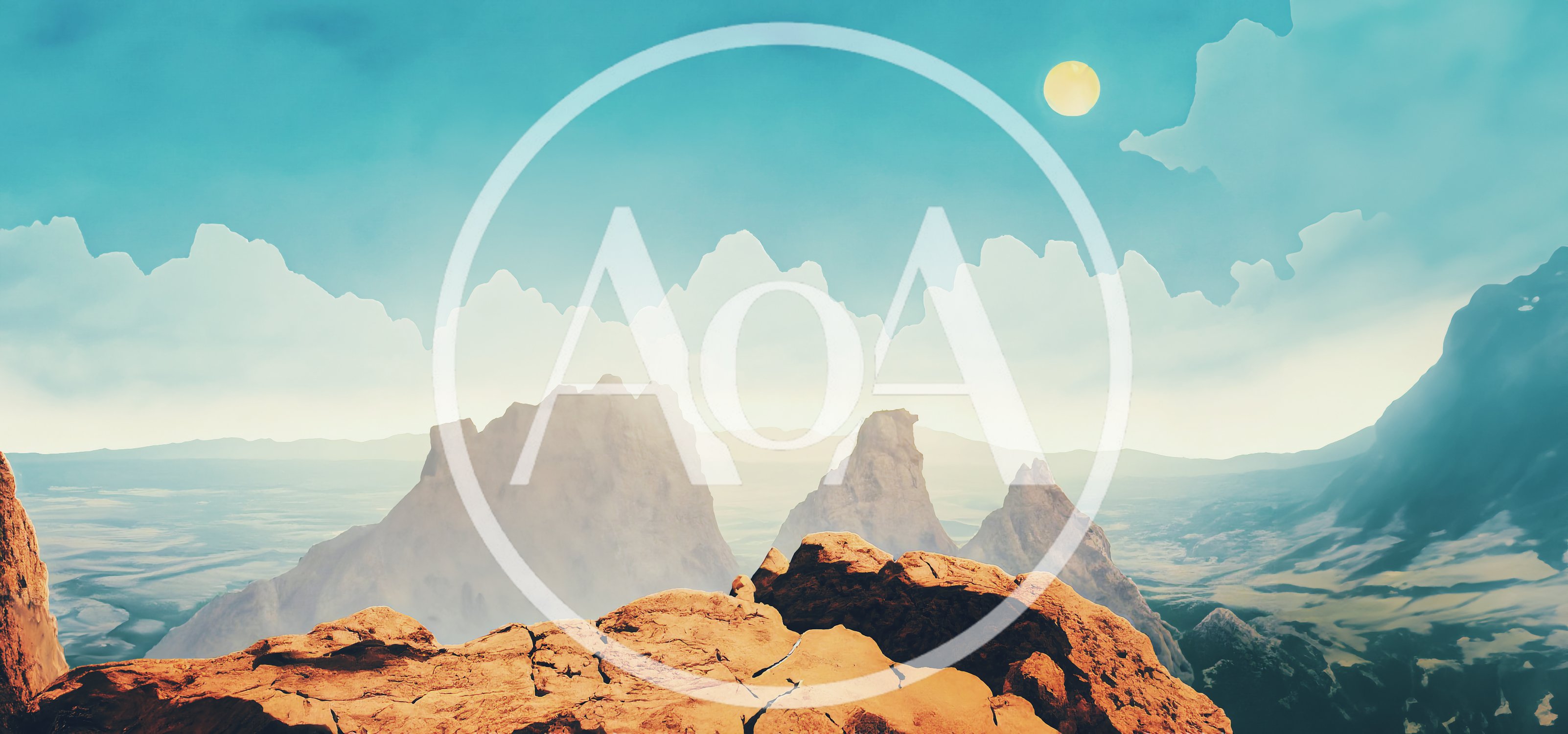Panoramic View Of Rugged Mountain Peaks At Sunset