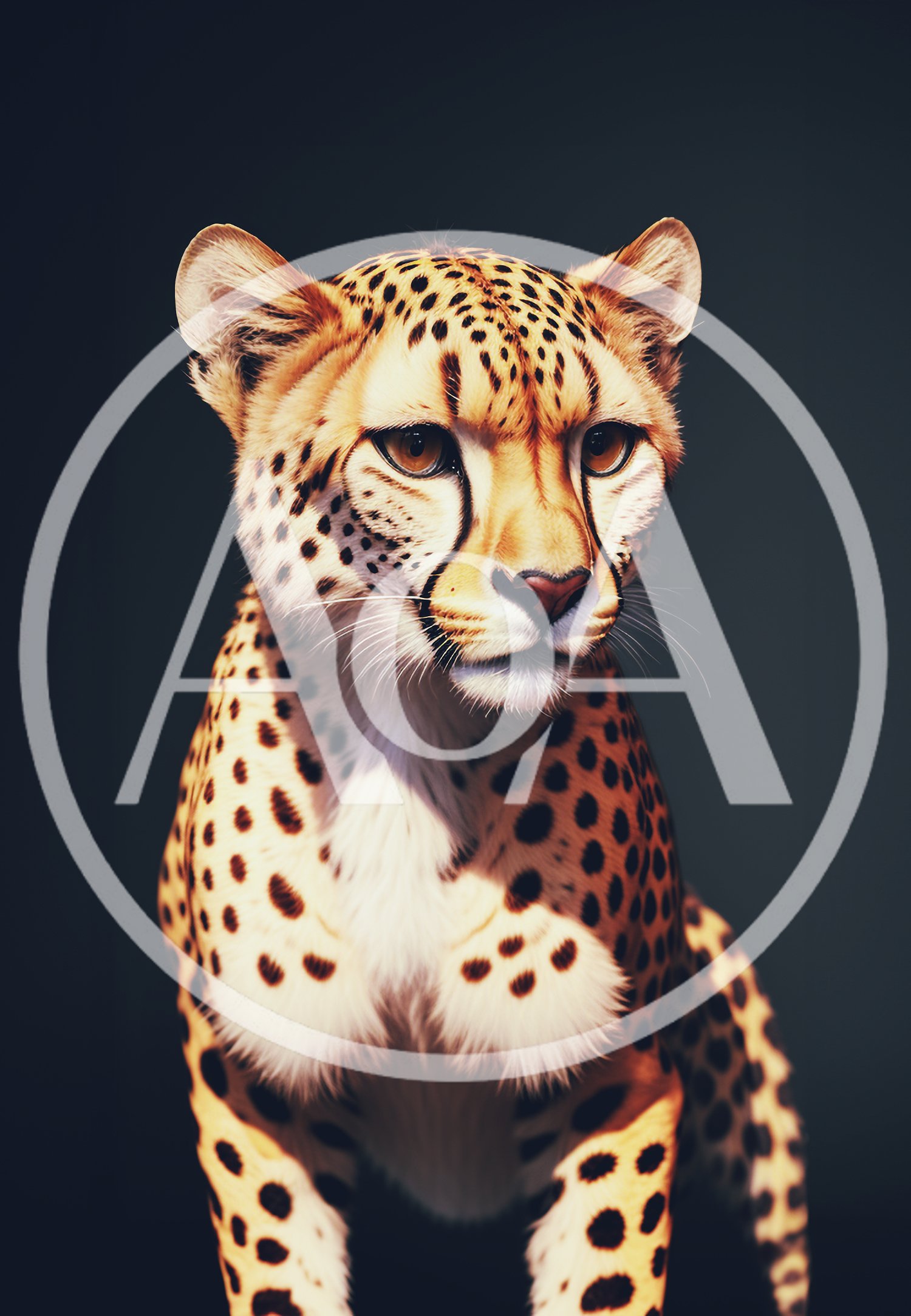 Portrait Of A Majestic Cheetah Against Dark Background