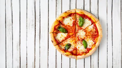 Top View Of A Fresh Margherita Pizza