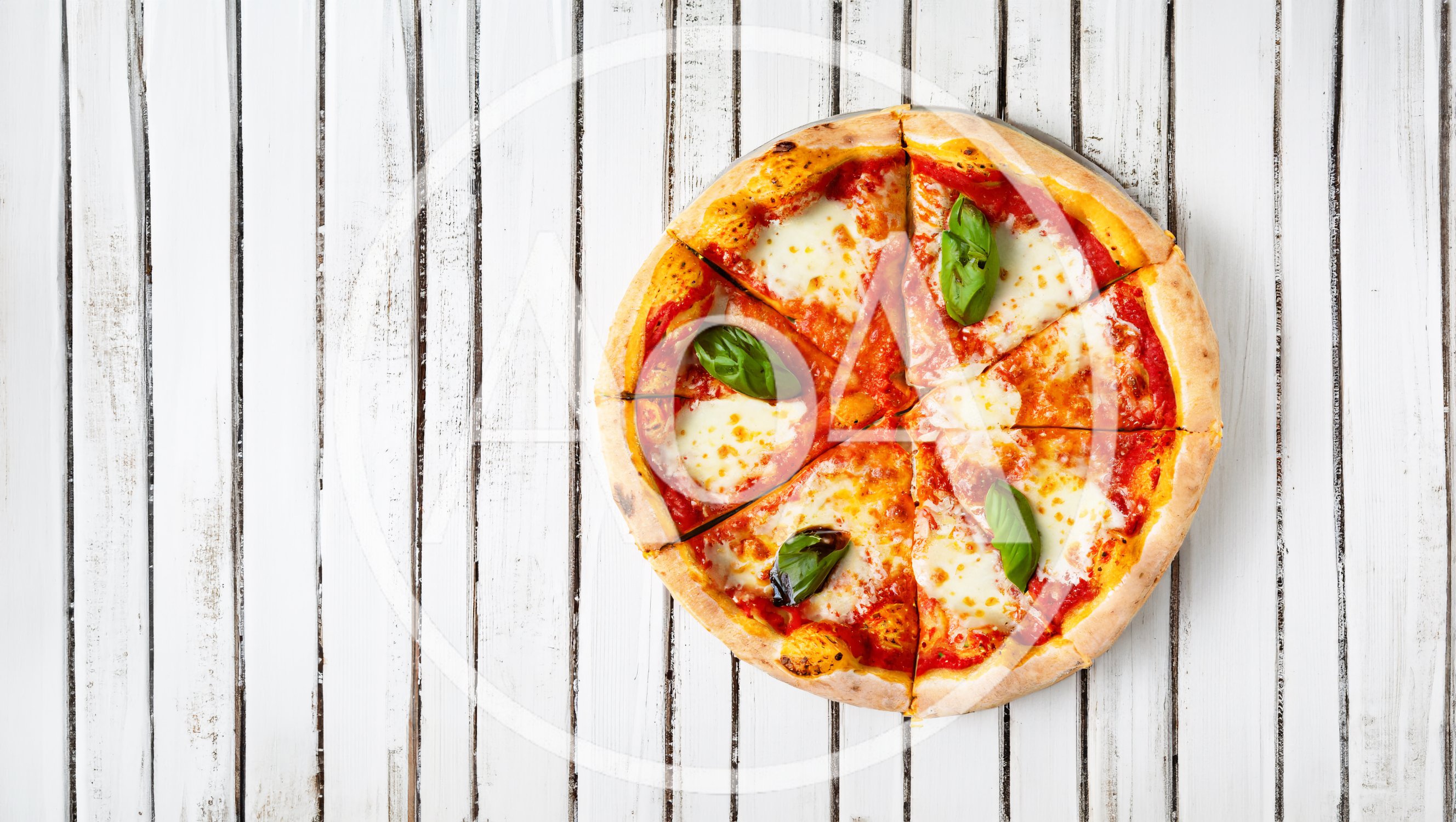 Top View Of A Fresh Margherita Pizza
