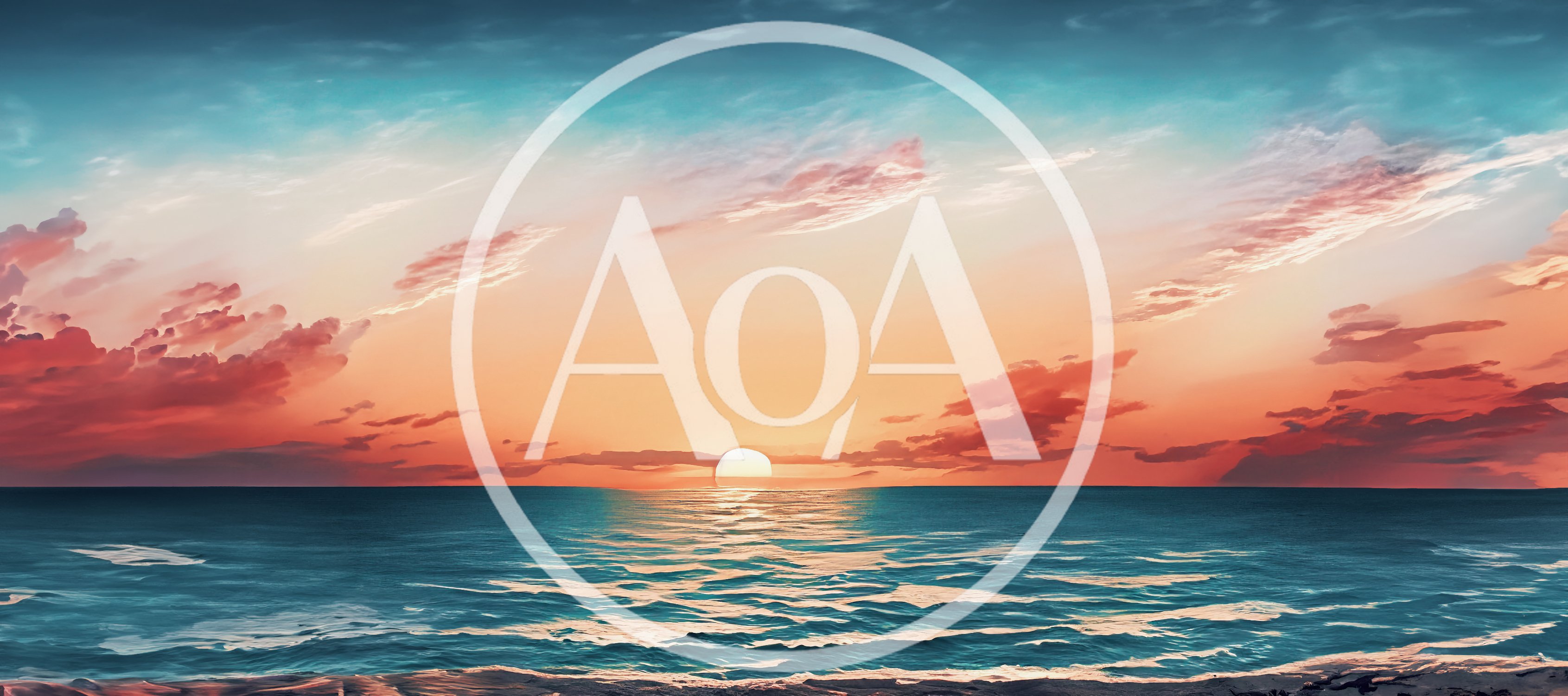 Panoramic Sunset Over A Calm Ocean Horizon