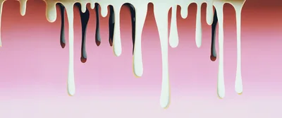 White and Dark Chocolate Drips on Pink Background