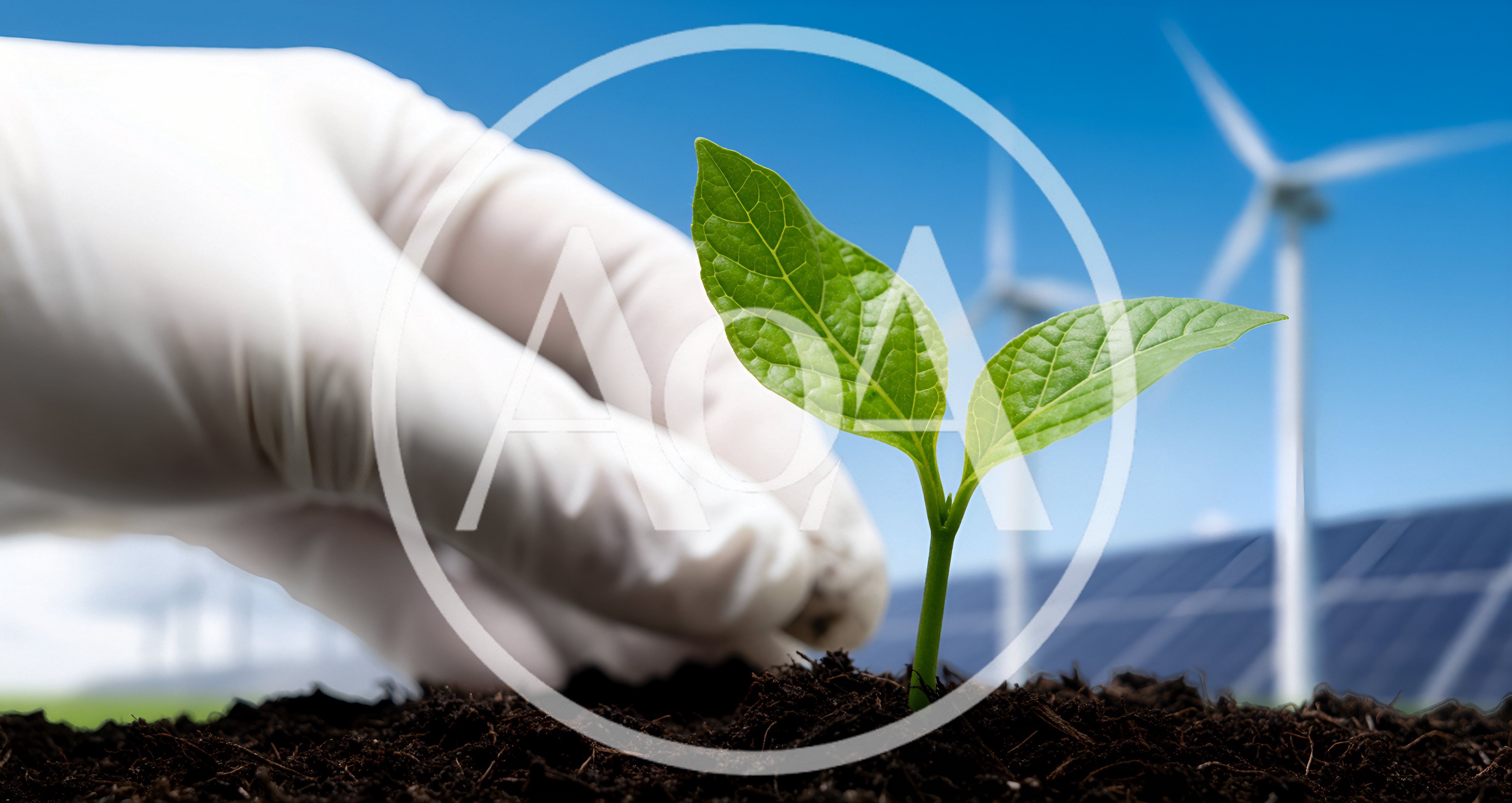 Scientist Planting A Green Sprout In Renewable Energy Field