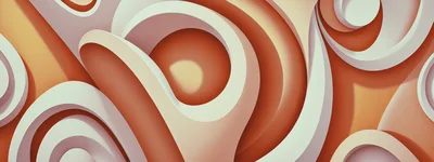 Abstract 3D Rendered Curved Shapes In Warm Tones