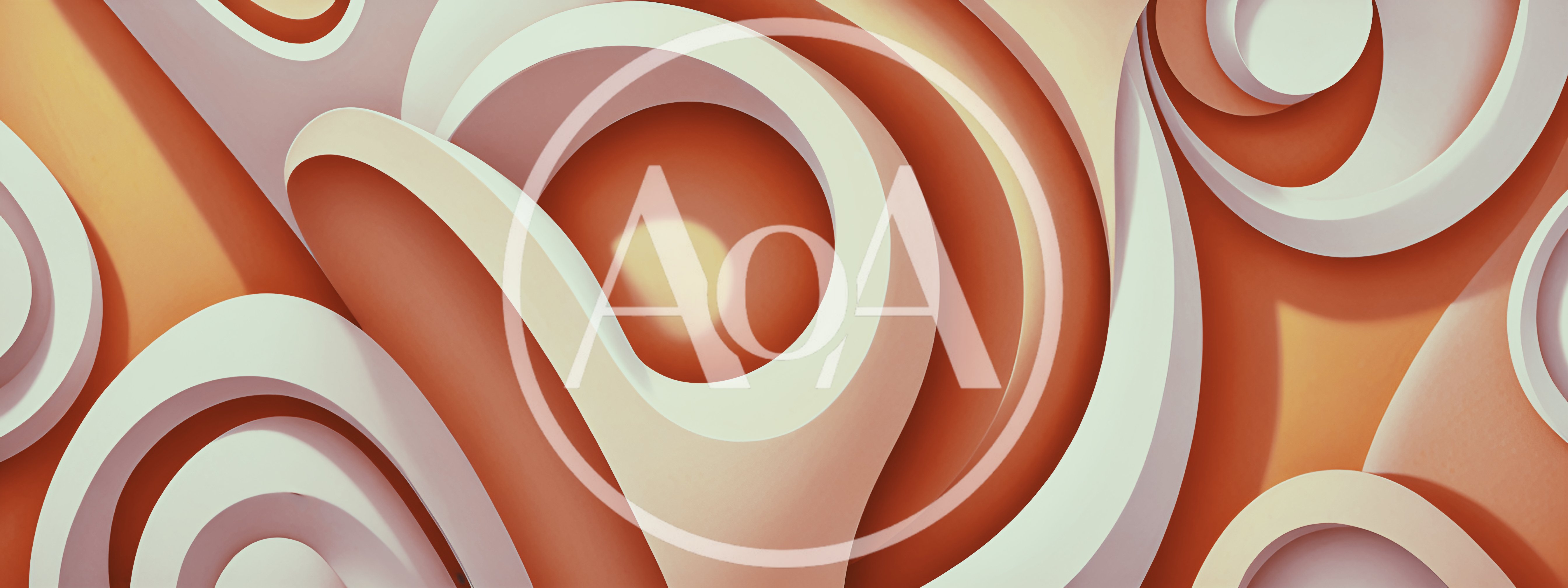 Abstract 3D Rendered Curved Shapes In Warm Tones