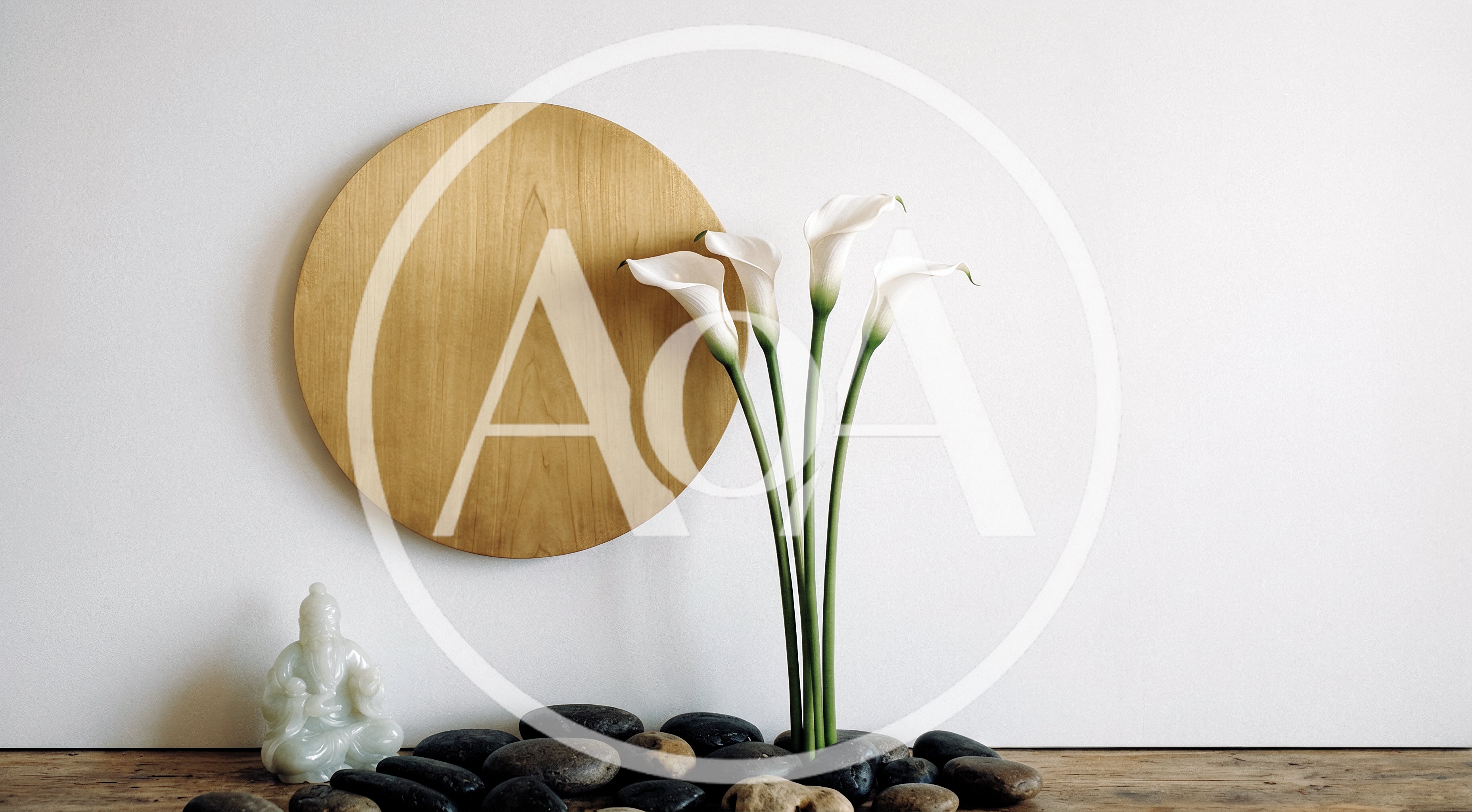Zen Still Life With Calla Lilies And Buddha Statue