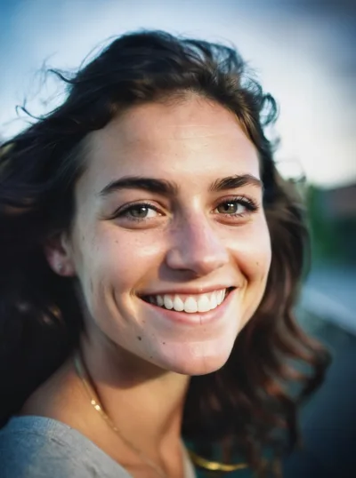 Portrait Of A Smiling Young Woman Outdoors