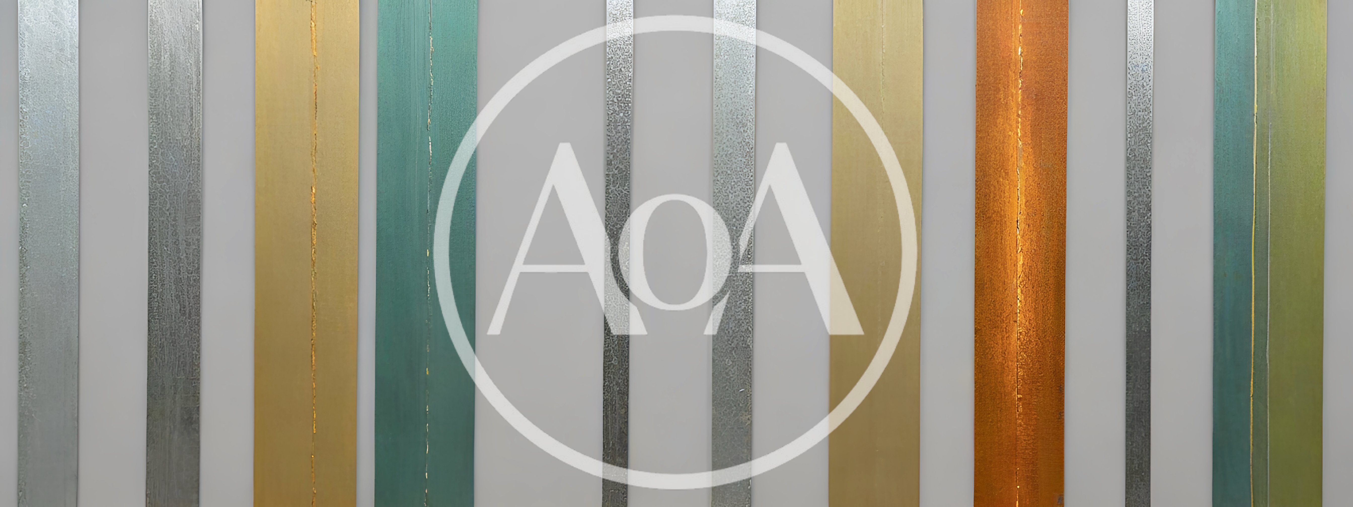 Abstract Wall Art With Vertical Metallic And Painted Panels