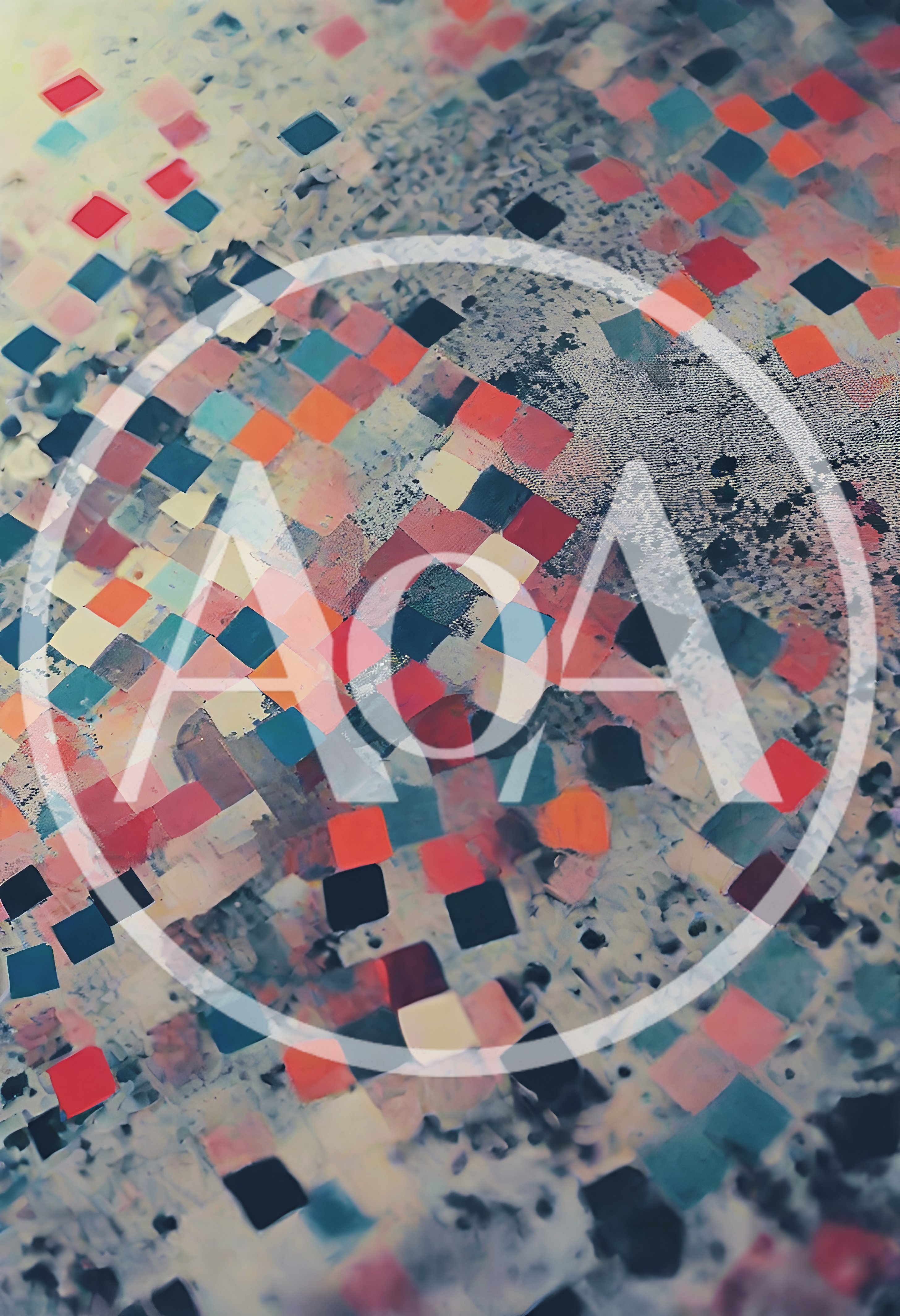 Abstract Digital Mosaic Pattern With Colorful Geometric Squares