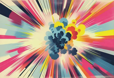 Abstract Comic Book Style Explosion Background