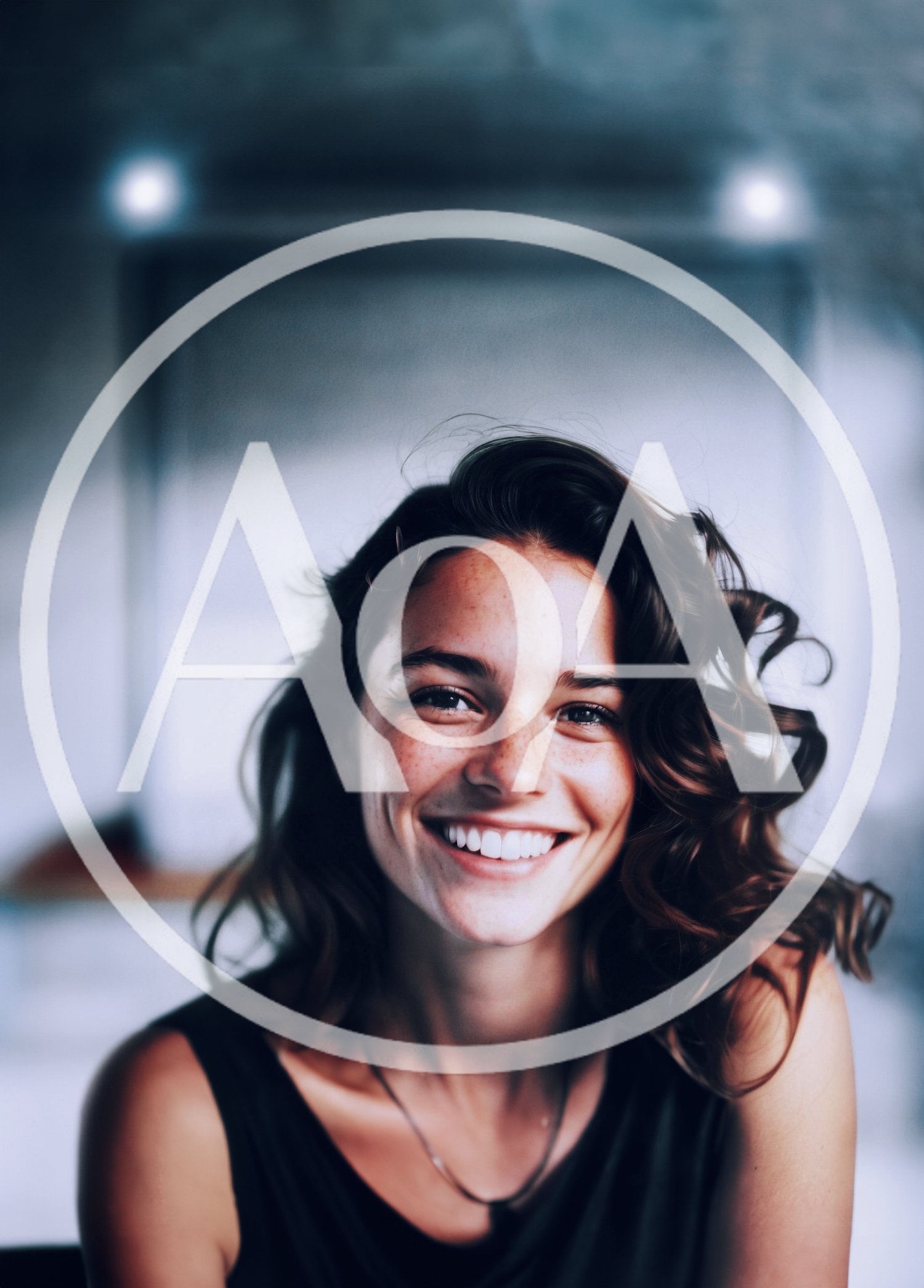 Portrait Of A Smiling Young Woman With Curly Hair