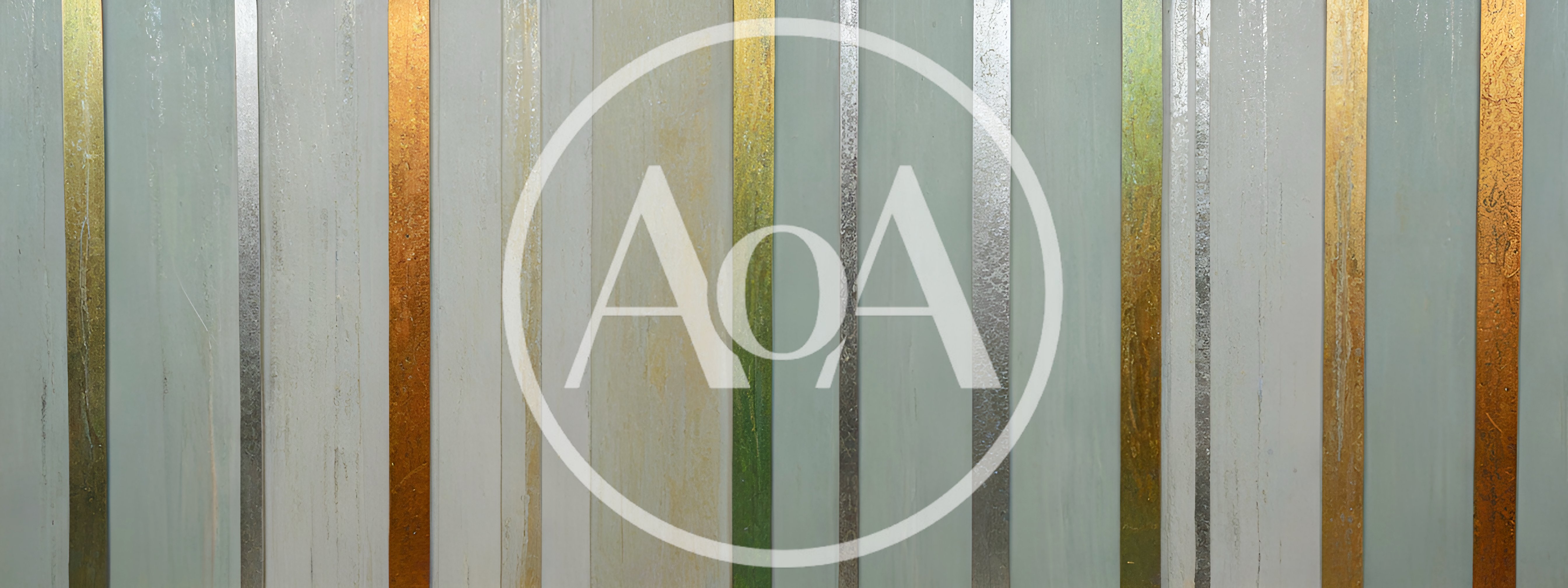 Abstract Wall Panel With Vertical Metallic And Painted Stripes