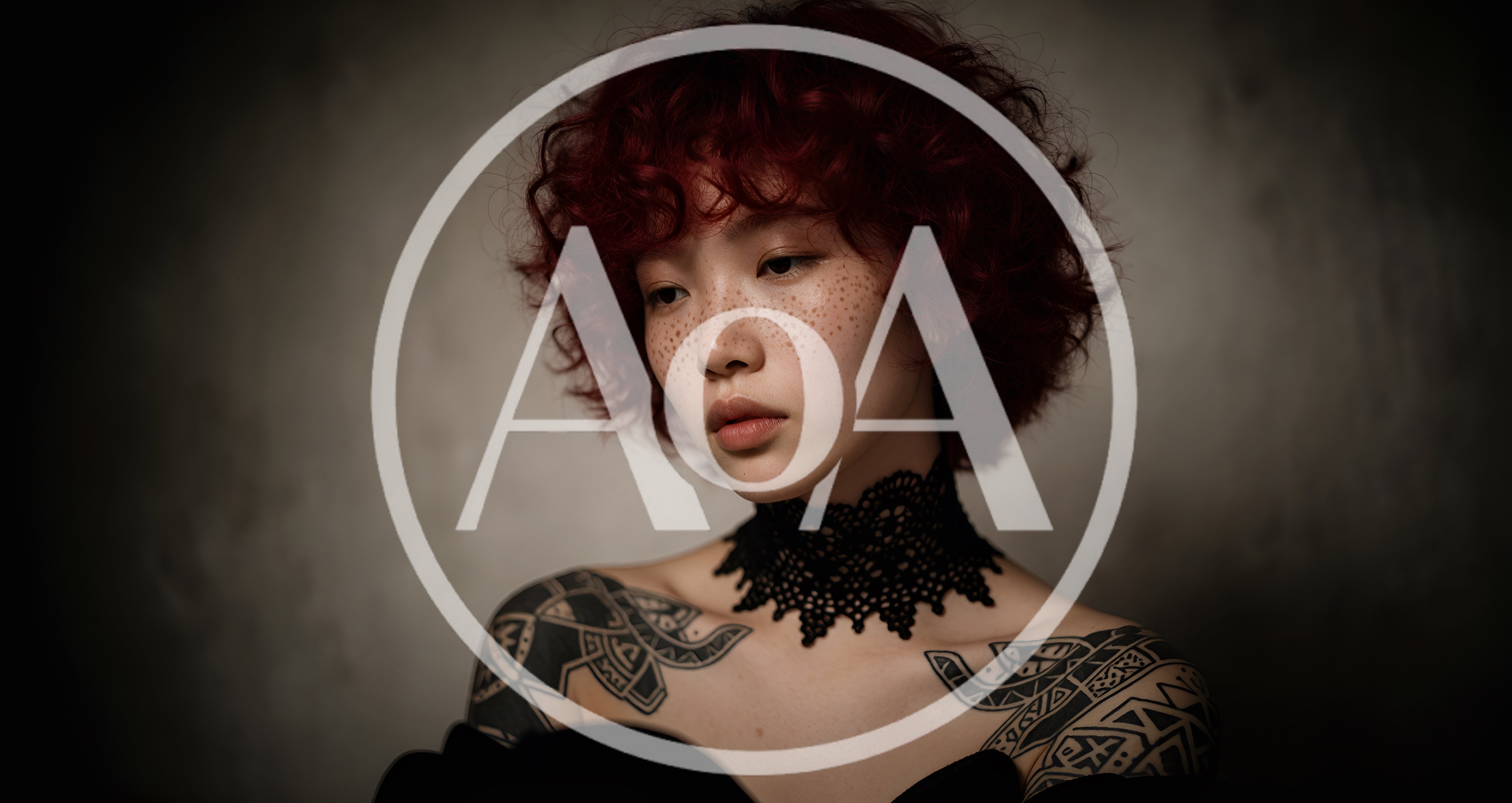 Portrait Of A Young Woman With Red Curly Hair