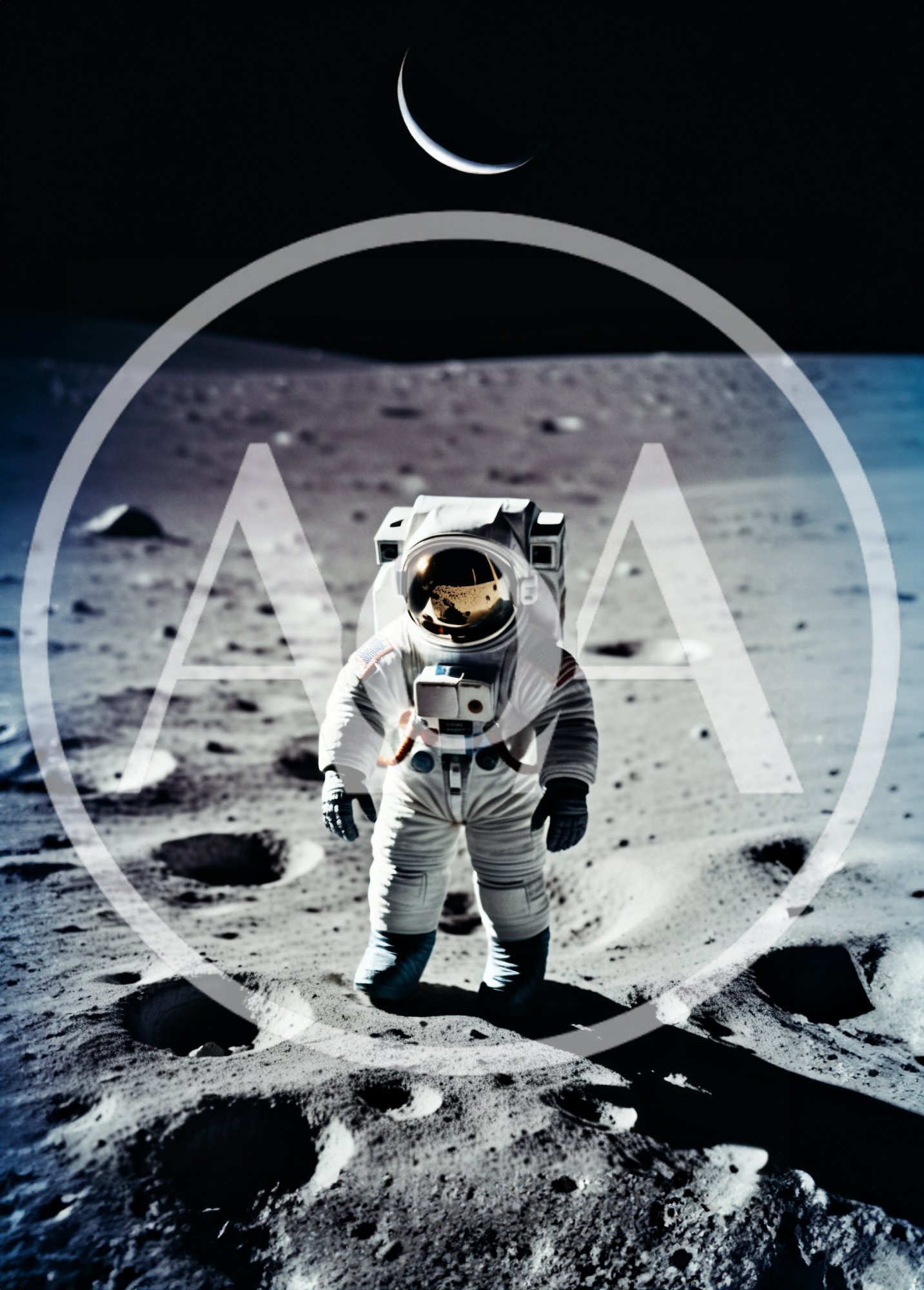 Astronaut Standing Alone On The Lunar Surface