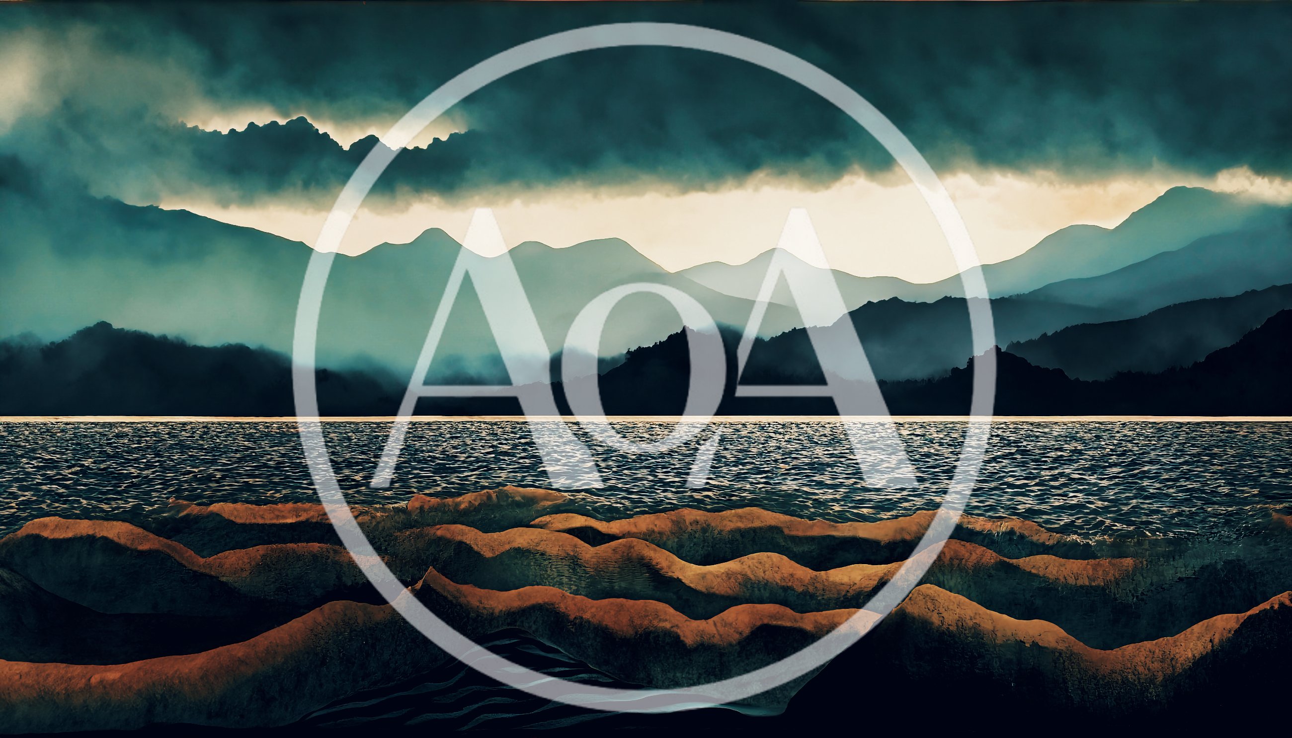 Dramatic Mountain Landscape Overlooking A Dark Lake
