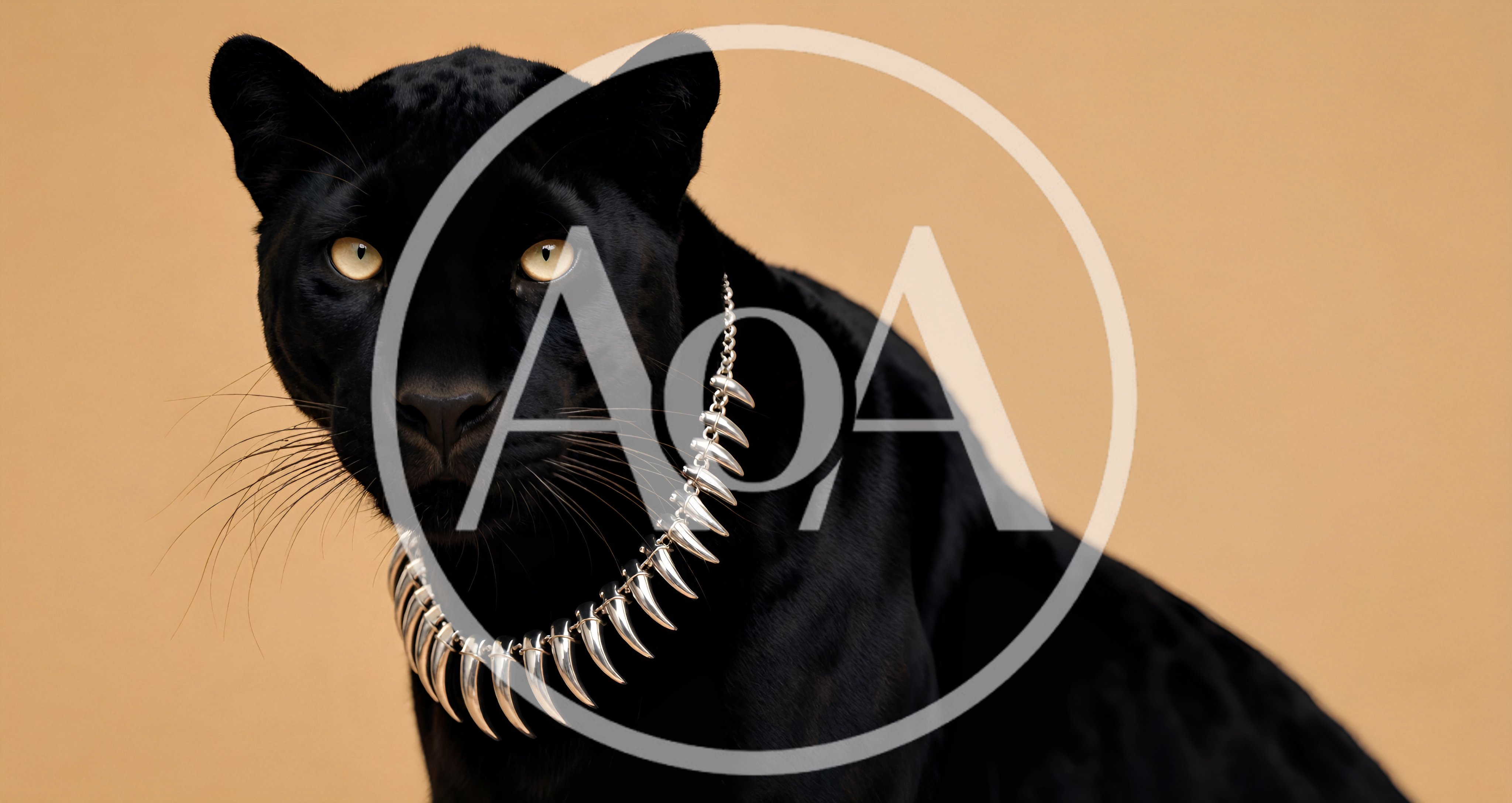 Black Panther Wearing A Silver Claw Necklace