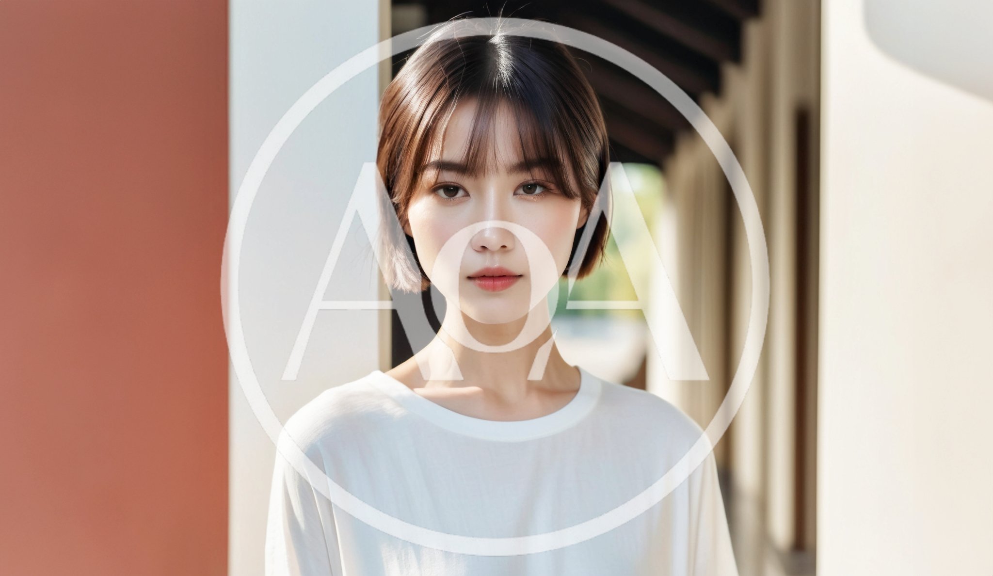 Portrait Of A Young Asian Woman With Short Hair