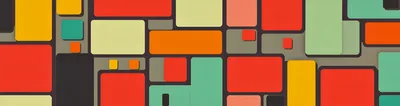 Abstract Geometric Pattern With Colorful Rounded Rectangles