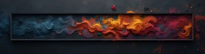 Abstract Swirling Colored Powder In A Rectangular Frame