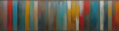 Abstract Painting With Vertical Multicolored Painted Stripes