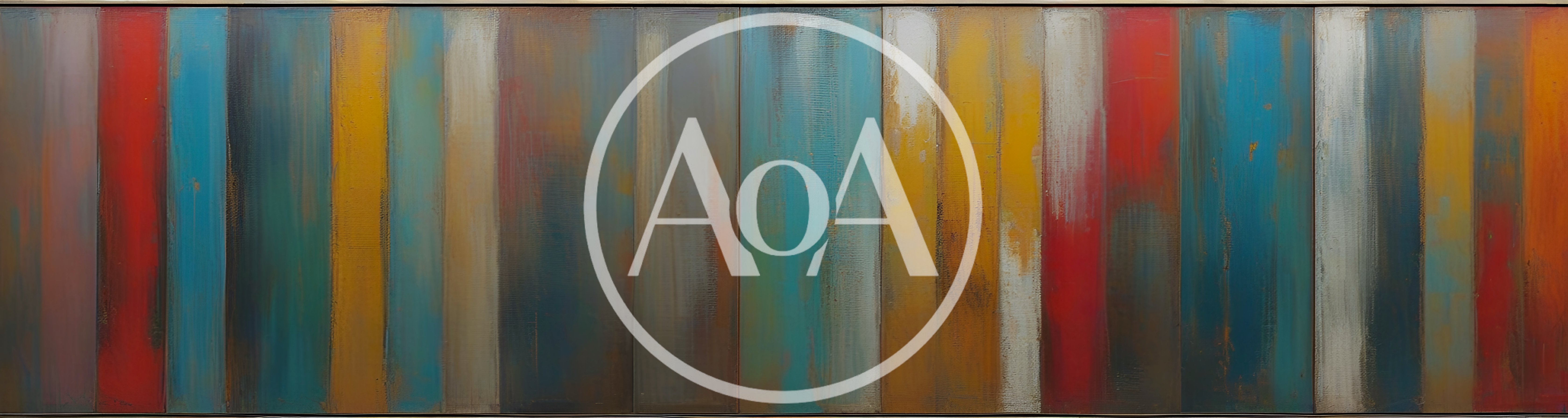 Abstract Painting With Vertical Multicolored Painted Stripes