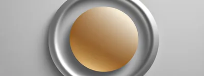 Abstract Golden Sphere On A Metallic Silver Background