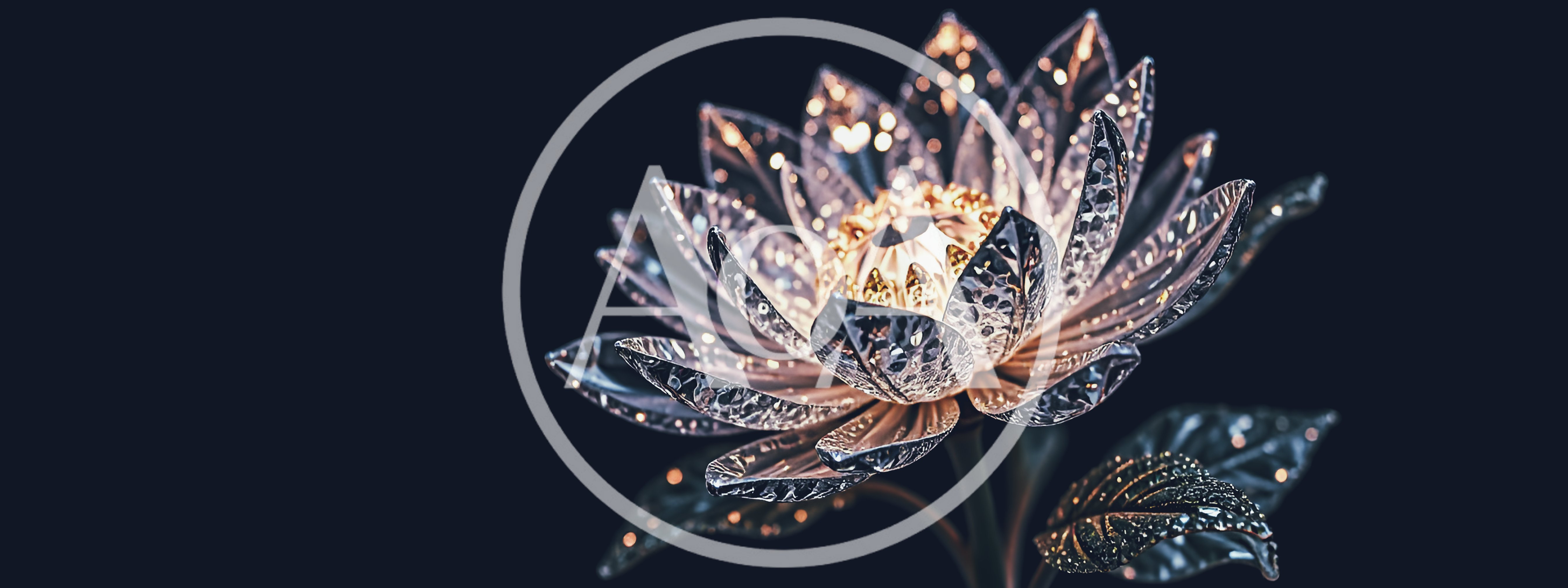 Glowing Crystal Lotus Flower With Intricate Petal Details