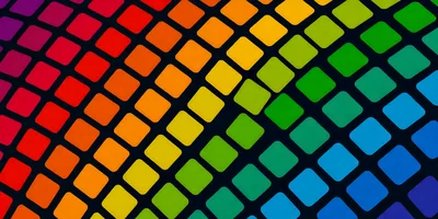 Abstract Rainbow Grid Pattern With Rounded Squares