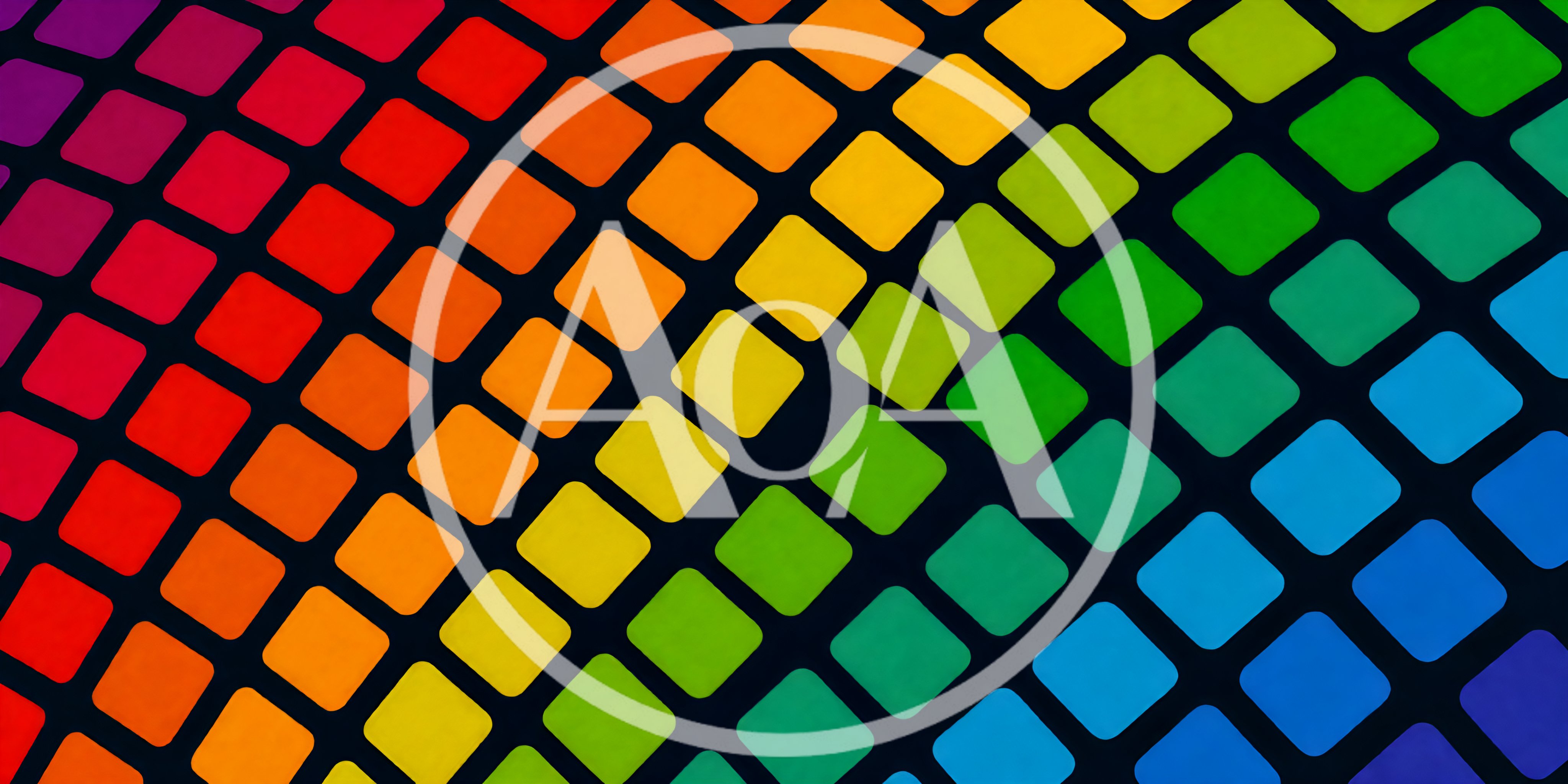 Abstract Rainbow Grid Pattern With Rounded Squares