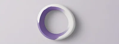 3D Rendered Purple And White Abstract Ring Shape
