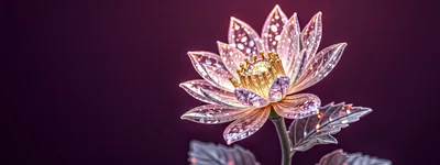 Glowing Translucent Crystal Lotus Flower