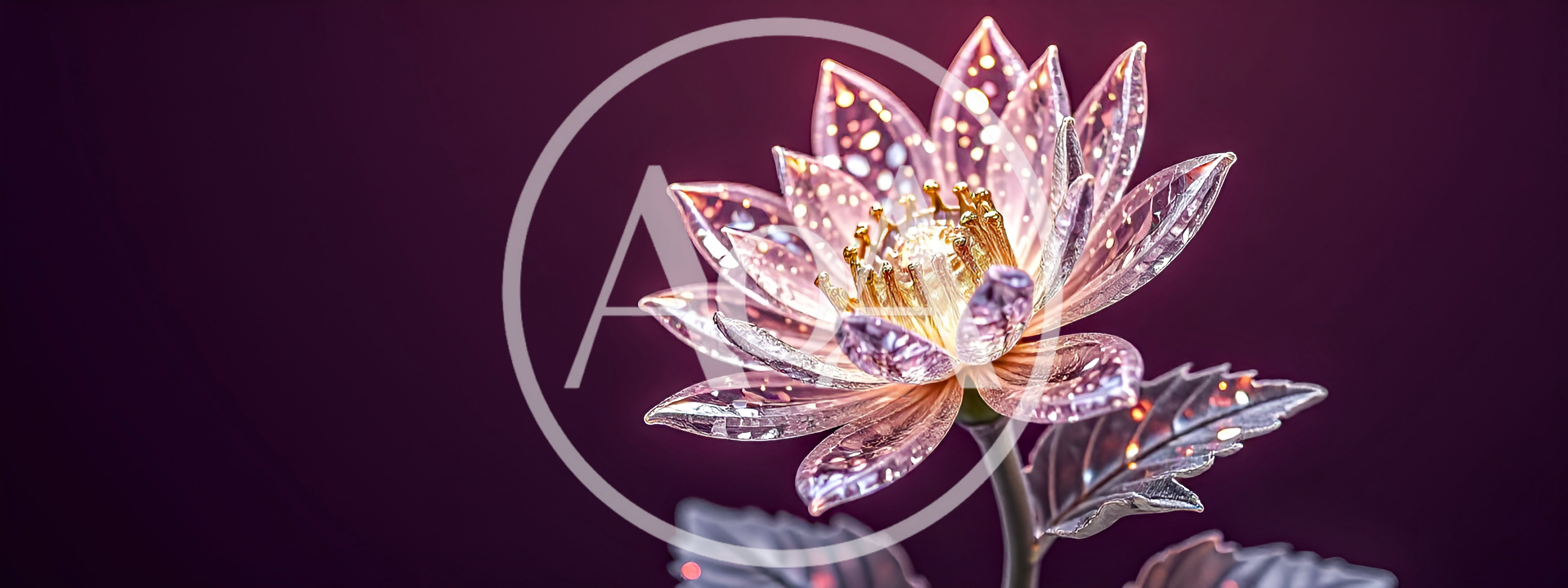 Glowing Translucent Crystal Lotus Flower