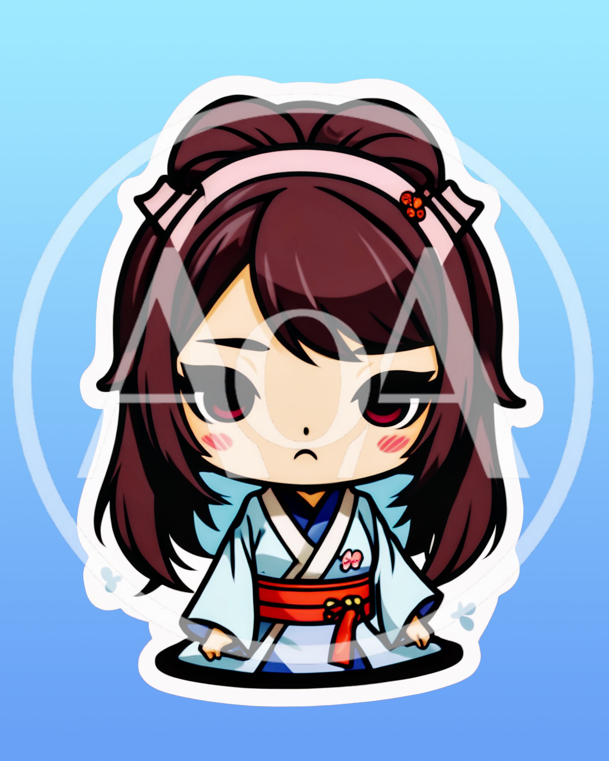Chibi Anime Girl In Traditional Japanese Kimono
