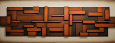 Abstract Geometric Wall Sculpture With Overlapping Rectangular Panels