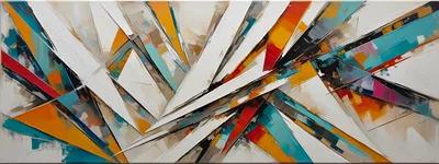 Abstract Geometric Painting With Sharp Angular Shapes