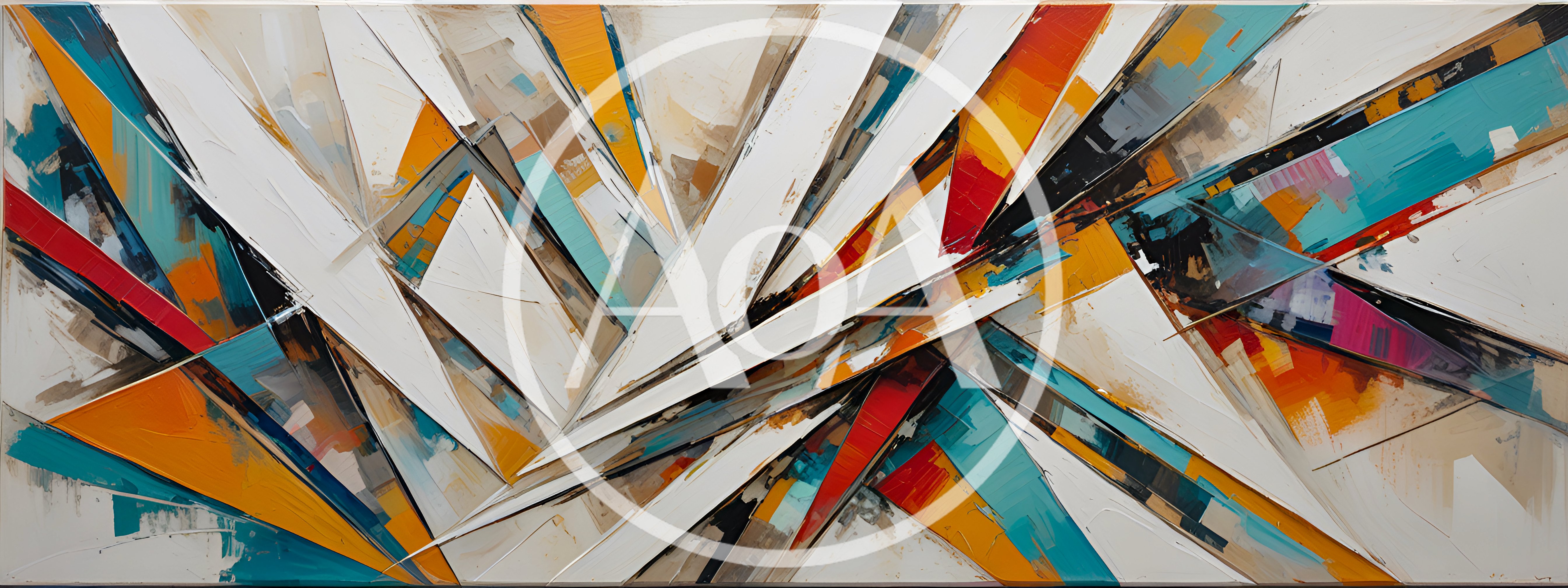 Abstract Geometric Painting With Sharp Angular Shapes
