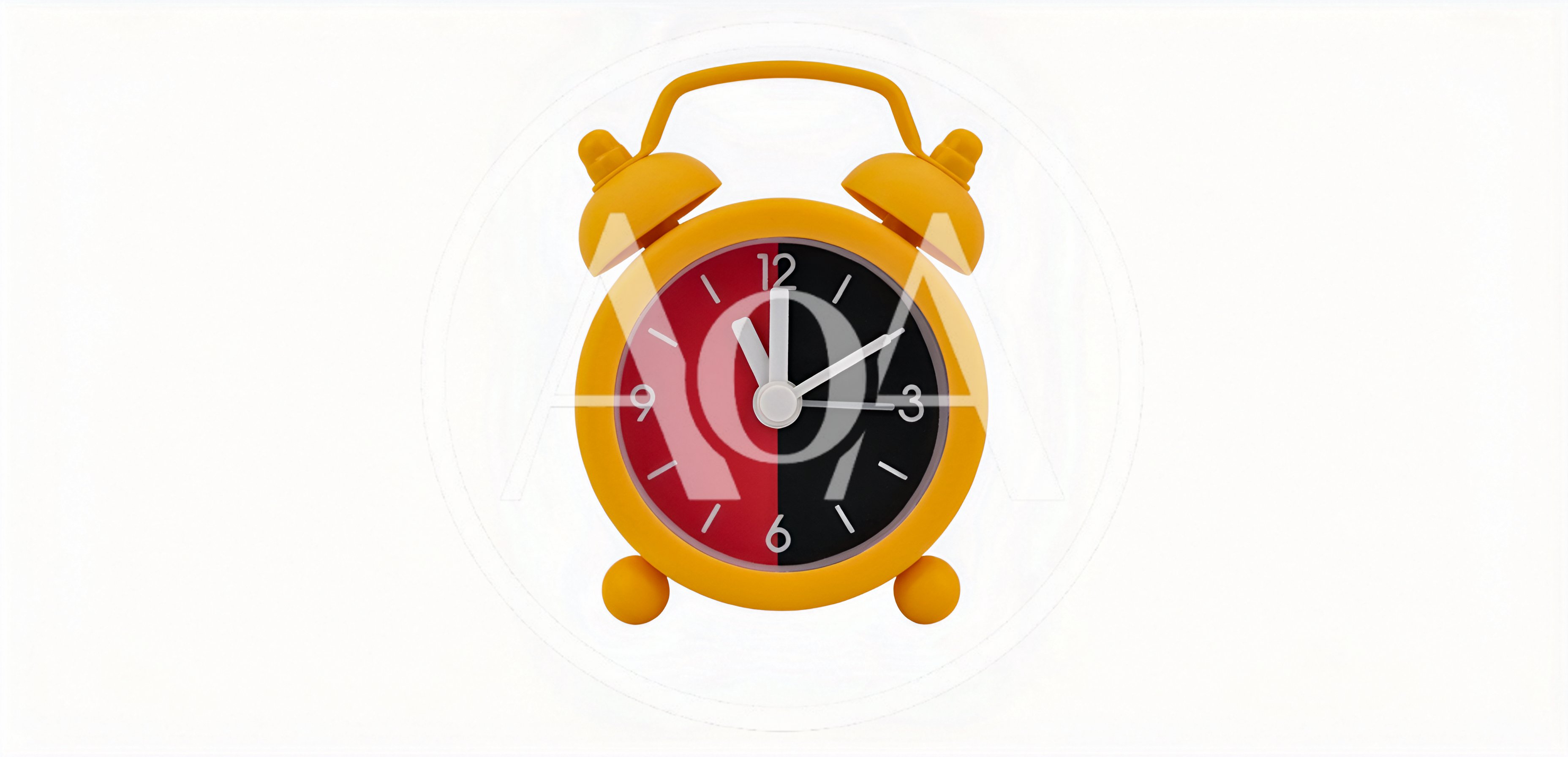 Yellow Alarm Clock With Red And Black Face