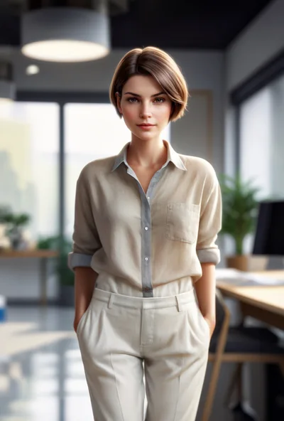 Professional Businesswoman Standing In A Modern Office